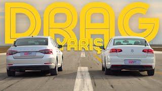 Skoda Superb vs. Volkswagen Passat 1.5 TSI Drag Yarışı | LateRunners ile Pistimizdeyiz!