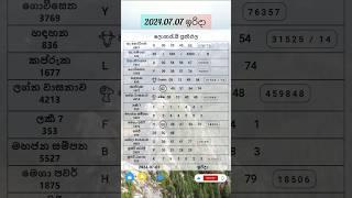 2024.07.07 ඉරිදා ලොතරැයි දිනුම් අංක #nlb #dlb #lottery #lotteryresult #today #srilanka