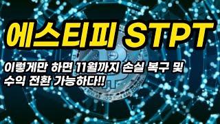 에스티피 STPT 투자전략│이렇게만 하면 11월까지 손실 복구 및 수익 전환 가능하다!!