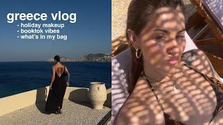 GREECE VLOG - holiday makeup, whats in my flight bag + booktok energy | JAMIE GENEVIEVE