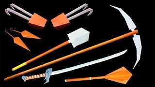 09 Ninja Sword/Knife/Claws/Pickaxe - Easy paper Weapon to make