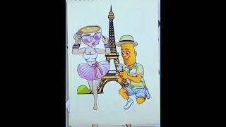 Italian Brainrot Sticker | Tung Tung Tung Sahur and Ballerina Cappuccina in PARIS | TACO PAPER