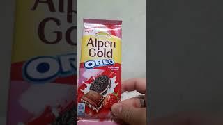 Обзор на шоколадку 'Alpen Gold' серия 'OREO' вкус клубничная начинка