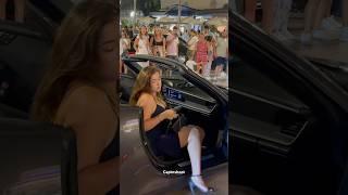 2 CURVY AND SEXY LADIES ARRIVING IN PORSCHE CABRIOLET #monaco #supercars #shorts #viral #trending