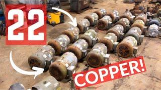 Scrapping 2,640 lbs of electric motors for #Copper (22 total) $$