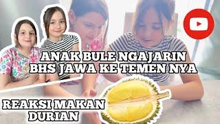 REAKSI ANAK BULE MAKAN DURIAN || BESMIR BUANG SAMPAH || SUAMI BULE MAKAN DURIAN