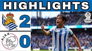 Real Sociedad vs Ajax 2-0 Highlights and Goals Europa League 2024 #realsociedad #takefusakubo