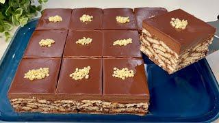 La torta più deliziosa di biscotti e cioccolato - niente COTTURA! basta solo 10 minuti!