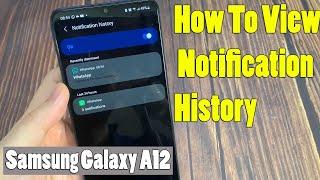 How To View Notification History On Samsung Galaxy A12
