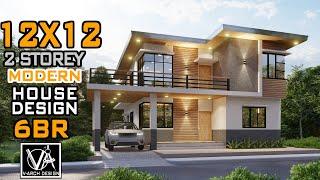 2 STOREY HOUSE DESIGN IDEA | 12X12 (120 SQM) | 6 BEDROOMS