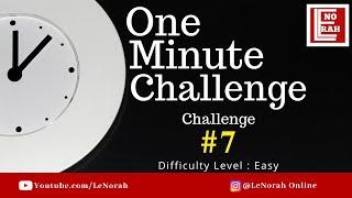 One Minute Challenge #7  | Who is behind it ? | Difficulty Level - Easy | LeNorah.