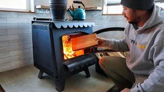 Setting Tile & Finishing the Wood Stove Hearth