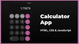 Create Calculator App using HTML, CSS & JavaScript