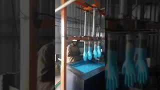 Nitrile powder free exam gloves production semi auto line .capacity 60000 no.s /day