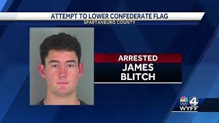 Man arrested after attempting to take down Confederate flag off I-85, officials say