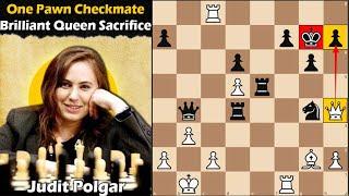 Polgar's One Pawn Checkmate with Queen Sac | Polgar vs Garcia 1993