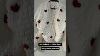 Kalp Hırka stokları tükendi #crochet #orgumodel #puffy #cardigan #orgu #hırkamodeli #hirka