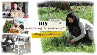 vlog 2| mes projets diy de début printemps 》 upcycling déco  bricolage & jardinage . panier . chaise