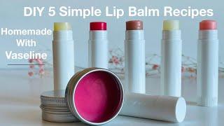 DIY 5 Simple Lip Balm Recipes / Soothing, Moisturising And Fresh / Homemade