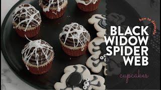 Black Widow Spiderweb Cupcakes