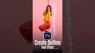 Create Outline Text Effect In Photoshop  #photoshop #adobephotoshop #photoshoptutorial