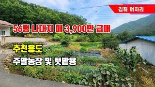 김해 여차리 나대지, 주말농장 및 텃밭용 소형 토지, 3,900만 급매