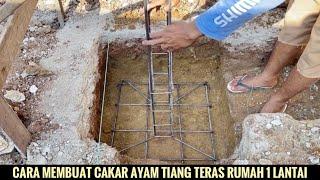 Cara membuat cakar ayam mini kolom teras rumah 1 lantai