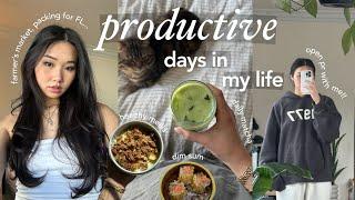 productive diaries  | how i edit my videos, farmer's market + packing for FL