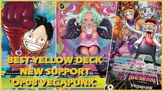 VEGAPUNK | BEST YELLOW DECK, NEW OP08 SUPPORT | BUILD & GAMEPLAY | OP08 | OPTCG