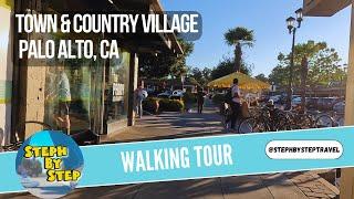 [4K Walk] Summer Afternoon at Shopping Plaza in Palo Alto California USA Silicon Valley #stanford