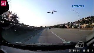 Car dashcam catches small plane landing on San Leandro freeway