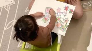#28month Kay plays 16-piece jigsaw puzzle