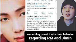 something is weird with their behavior regarding RM and Jimin???