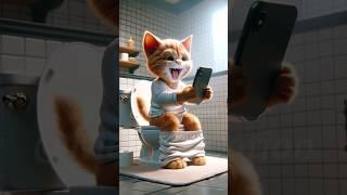 What u do if phone drops in toilet?#cat #cute #kitten #funny #catlover #kitty