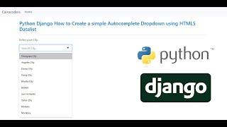 Python Django How to Create a simple Autocomplete Dropdown using HTML5 Datalist