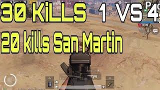 +30 KILLS! 1 Vs 4 | Miramar | Pubg Mobile | San Martin Show