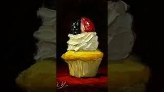 Oil Painting Time Lapse “Cupcake Love“ #oilpainting #allaprima #shorts