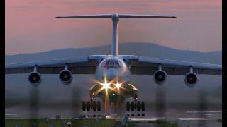 Brno Airport, Land  off Ilyushin IL-76, later quite dramatic(long) take off, 11.7.2009