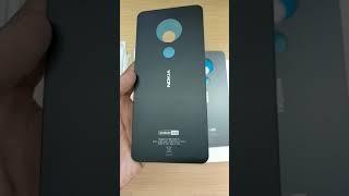 PS FORTUNET Back Battery Door Cover Glass Panel with Logo for Nokia 7.2 TA-1193 Black