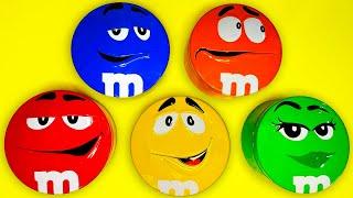 Satisfying Video | Big Unpacking Rainbow Chocolate M&M'S Candy From Glossy Containers ASMR