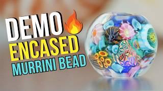  DEMO: Encased Murrini Lampwork Glass Bead