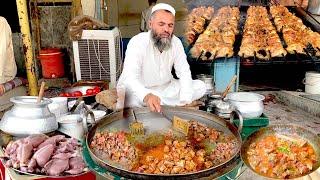 Traditional street food in KPK Peshawar | Kaka G Liver fry in Kabotar Chowk | Karahi | Fish fry