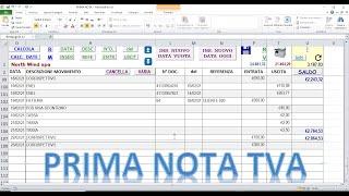 Prima Nota TVA contabilità con Excel facile ed intuitiva per tutti.