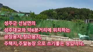 [3043] 성주땅 매매. 성주군 선남면 도성리 공장용지,창고용지 매매. 계획관리지역 (200평) 1억5천만원[성주 부동산]