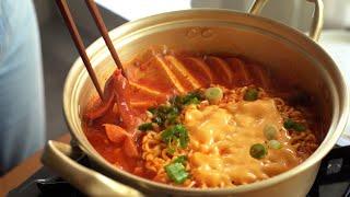 Korean Army Base Stew That Anyone Can Make! (Budae Jjigae: 부대찌개)