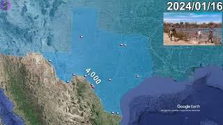 The Texas Border Showdown: Every day to January 28th using Google Earth