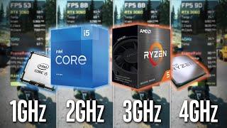 CPU Clock Speed Comparison: 1GHz vs 2GHz vs 3GHz vs 4GHz - Test in 10 Games