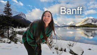 winter camping in Banff