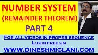 REMAINDER THEOREM  FOR CAT, ELITUMUS, XAT, SNAP , MBA  by Dinesh Miglani