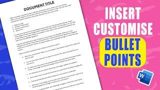 Insert, customise and delete bullet points in Word - Easy tutorial